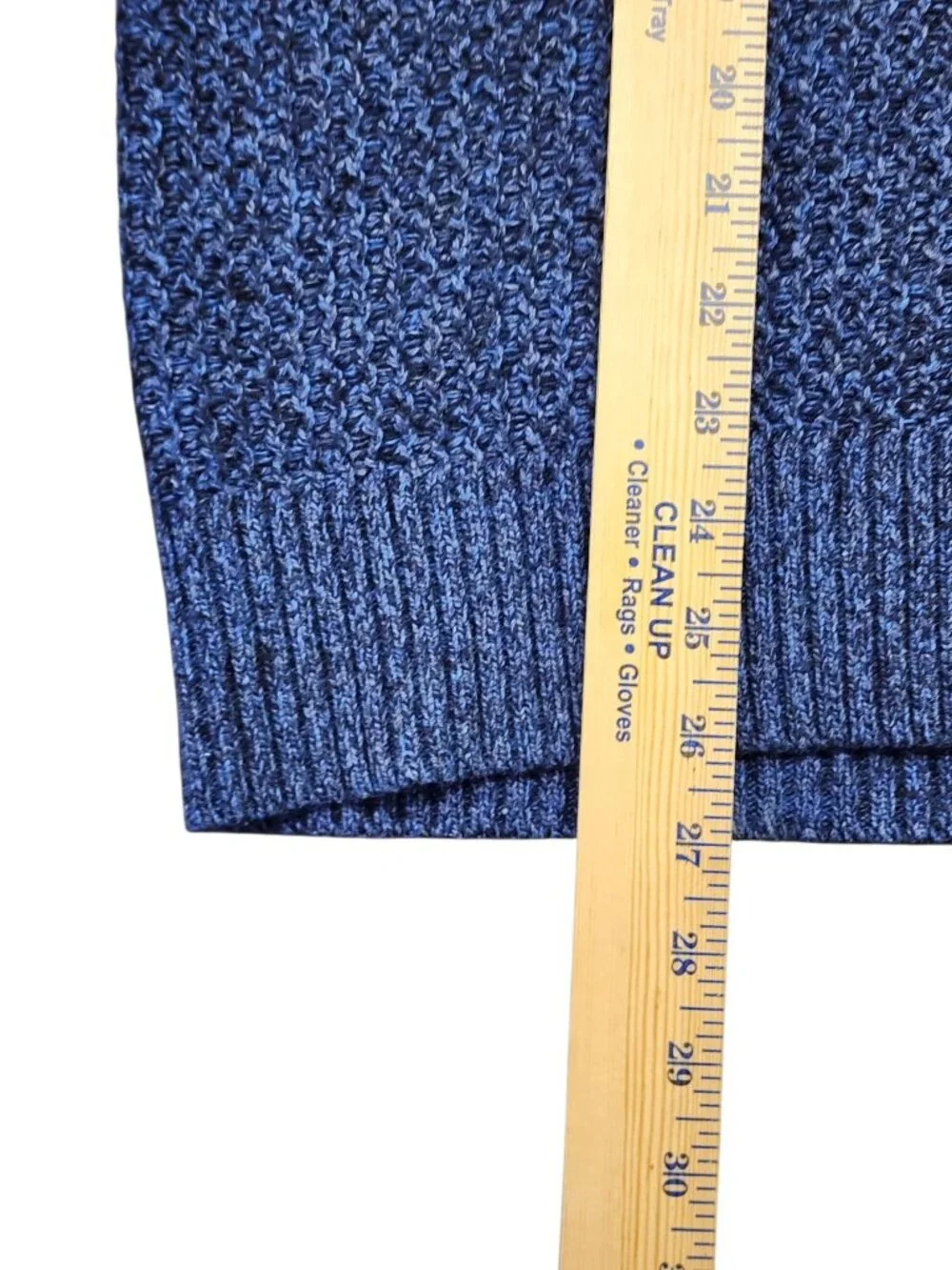 Banana Republic Marled Waffle Knit Wool Blend Mock Neck Sweater Medium Tall Blue